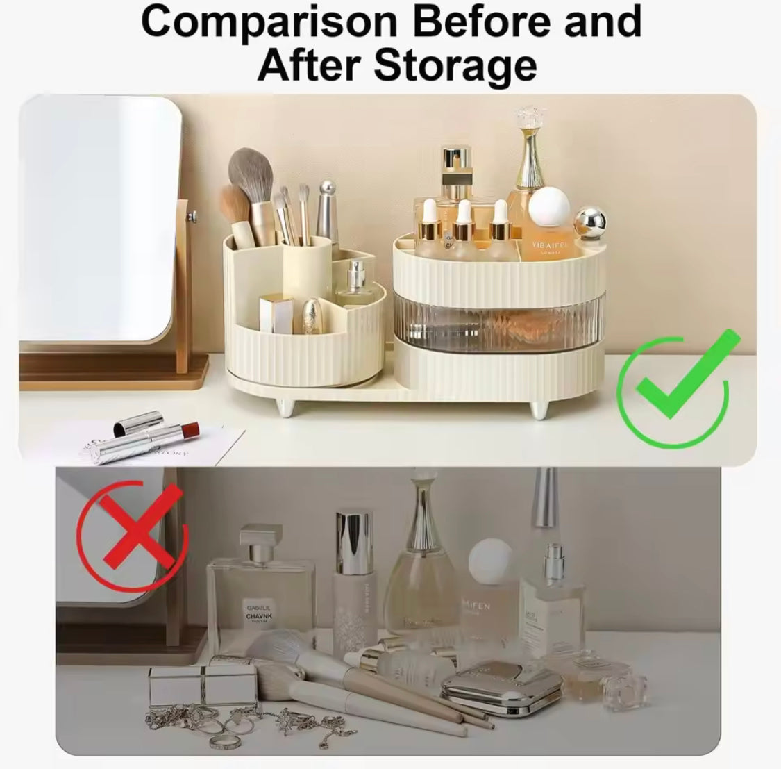 360° Rotating Makeup Brush Holder, Cosmetic Storage Countertop Organizer, Large Capacity Cosmetic Storage Case 360° Rotating Makeup Brush Holder, Cosmetic Storage Countertop Organizer, Large Capacity Cosmetic Storage Case